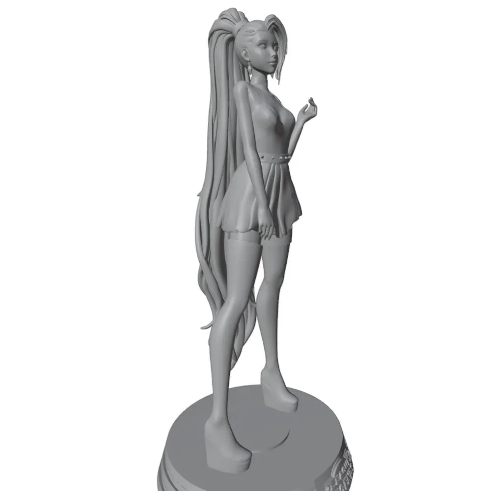 1/24 Girl with Long Flowing Hair, Resin Model Figure Kit, Anime Theme, Unassembled and Unpainted