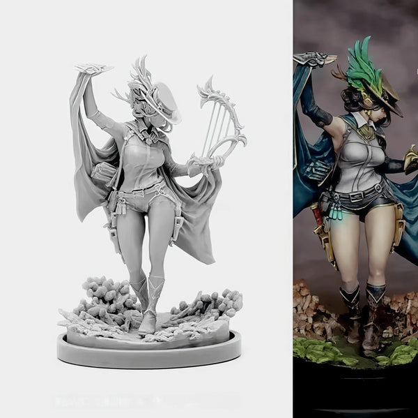 38mm Winged Archer, Resin Model Figure Kit, Fantasy Theme, Unassembled and Unpainted