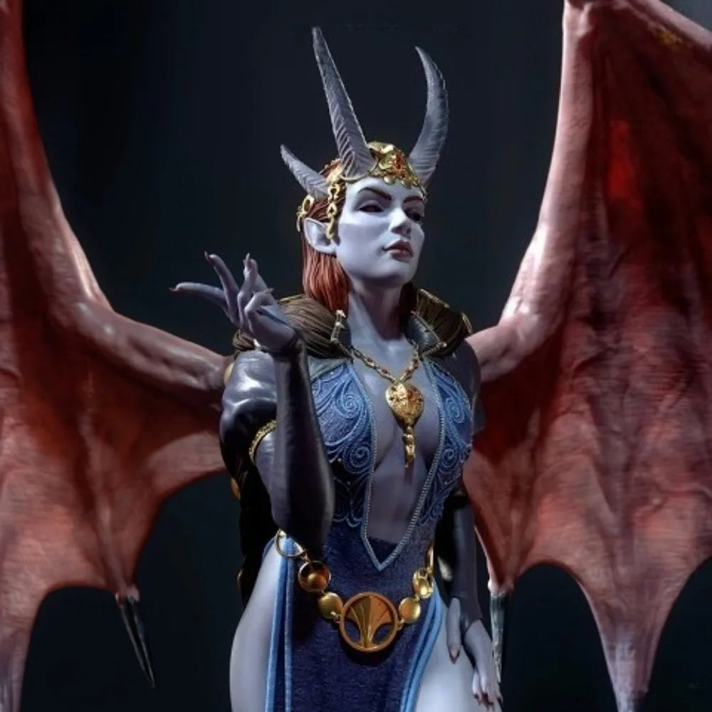 120mm Demon Female, Resin Model Figure Kit, Fantasy Theme, Unassembled and Unpainted