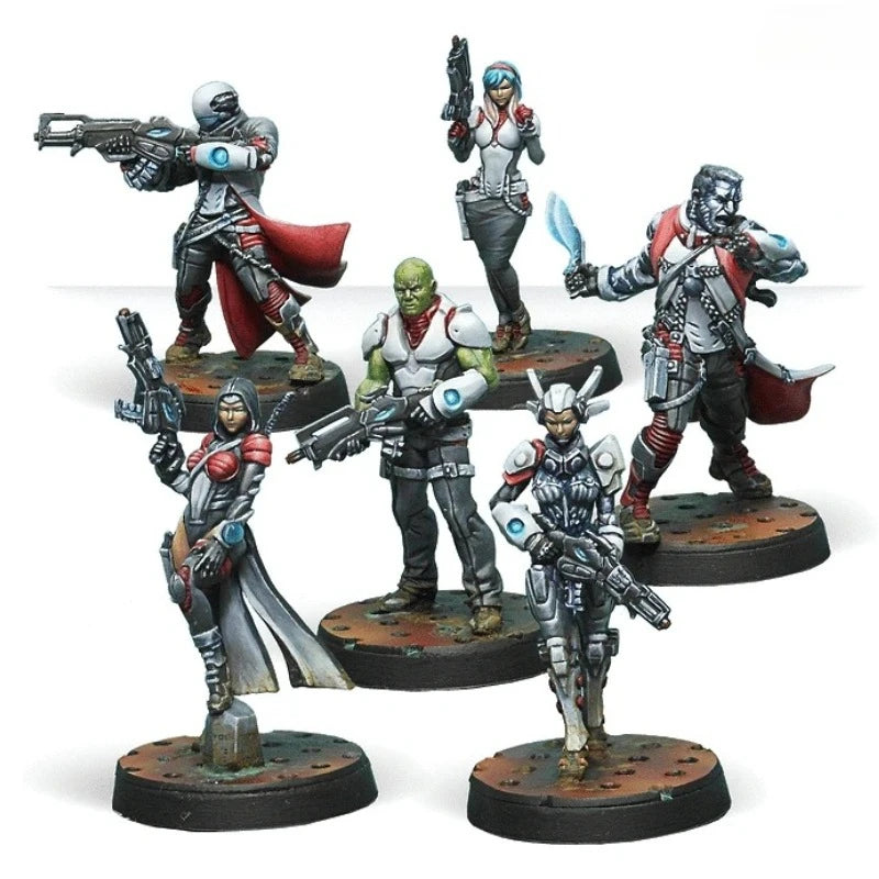 32mm Warriors, 8 Figures, Resin Model Figure Kit, Sci-Fi Theme, Unassembled and Unpainted