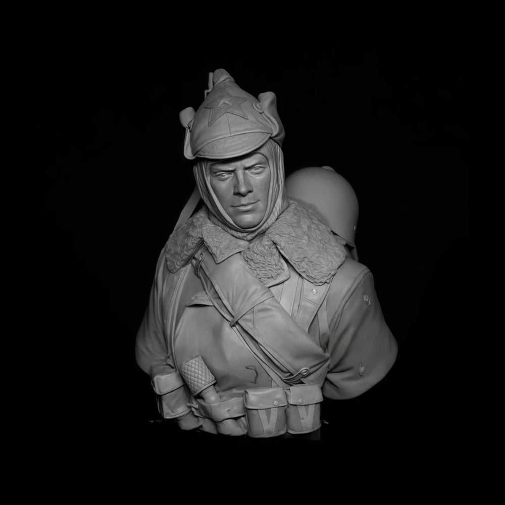 1/10 WWII Winter War Soviet Rifleman, 4 Figures, Resin Model Bust Kit, Unassembled and Unpainted