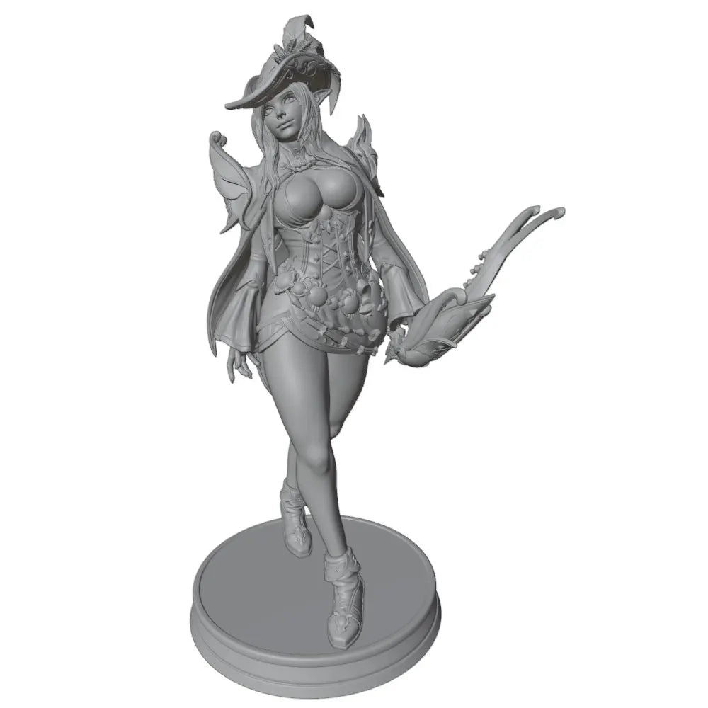 1/24 Winged Sorceress in Ornate Armor, Resin Model Figure Kit, Fantasy Theme, Unassembled and Unpainted