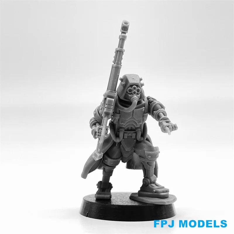 28mm Scavenger Stalkers, 5 Figures, Resin Model Figure Kit, Sci-Fi Theme, Unassembled and Unpainted