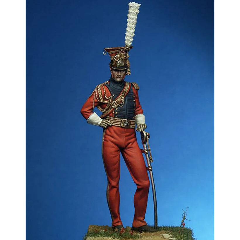 1/24 Napoleonic British Cavalry Officer with Sabre, Resin Model Figure Kit, Unassembled and Unpainted