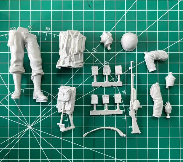 1/16 WWII US BAR Gunner, Resin Model Figure Kit, Unassembled and Unpainted