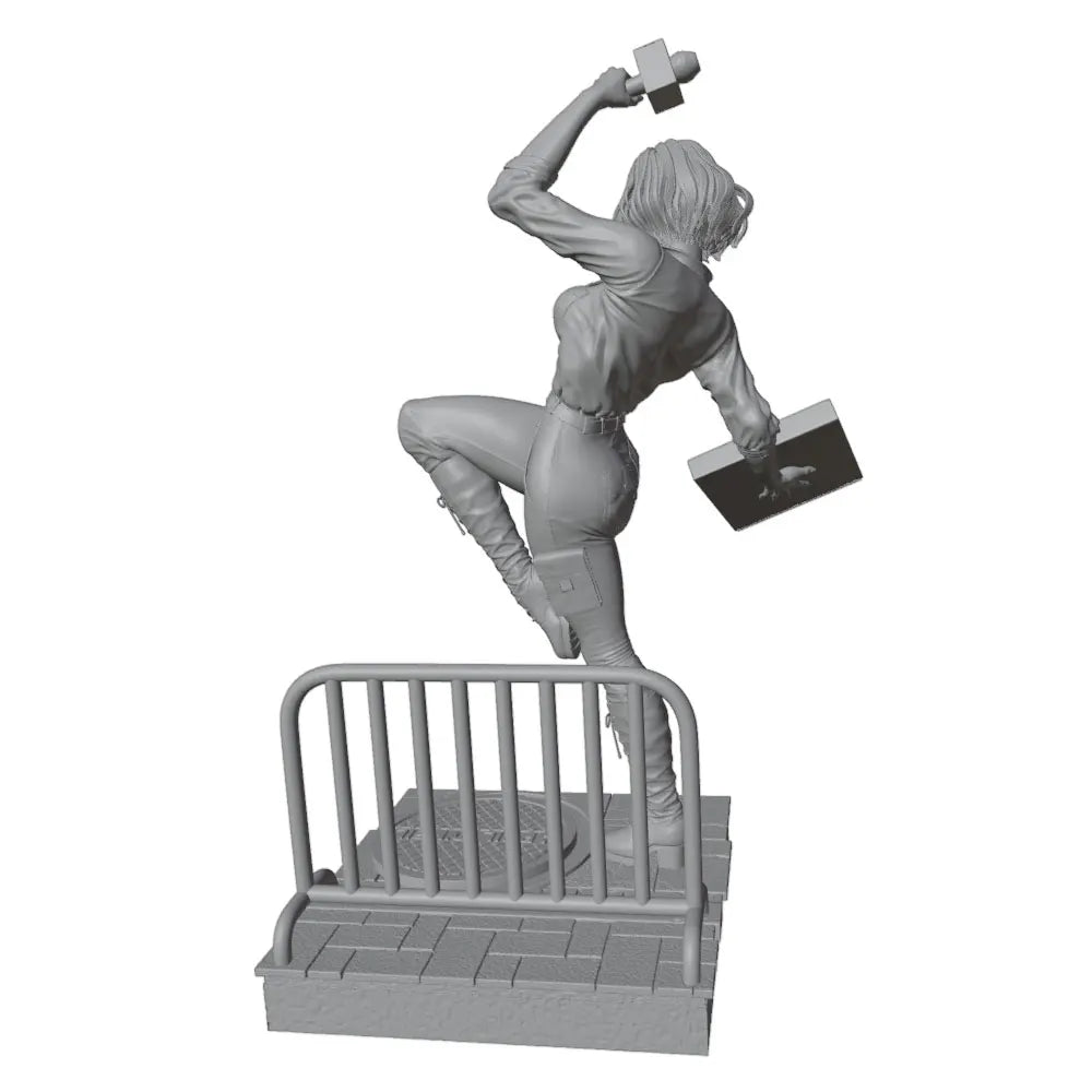75mm Office Worker Pin-Up, Resin Model Figure Kit, Unassembled and Unpainted