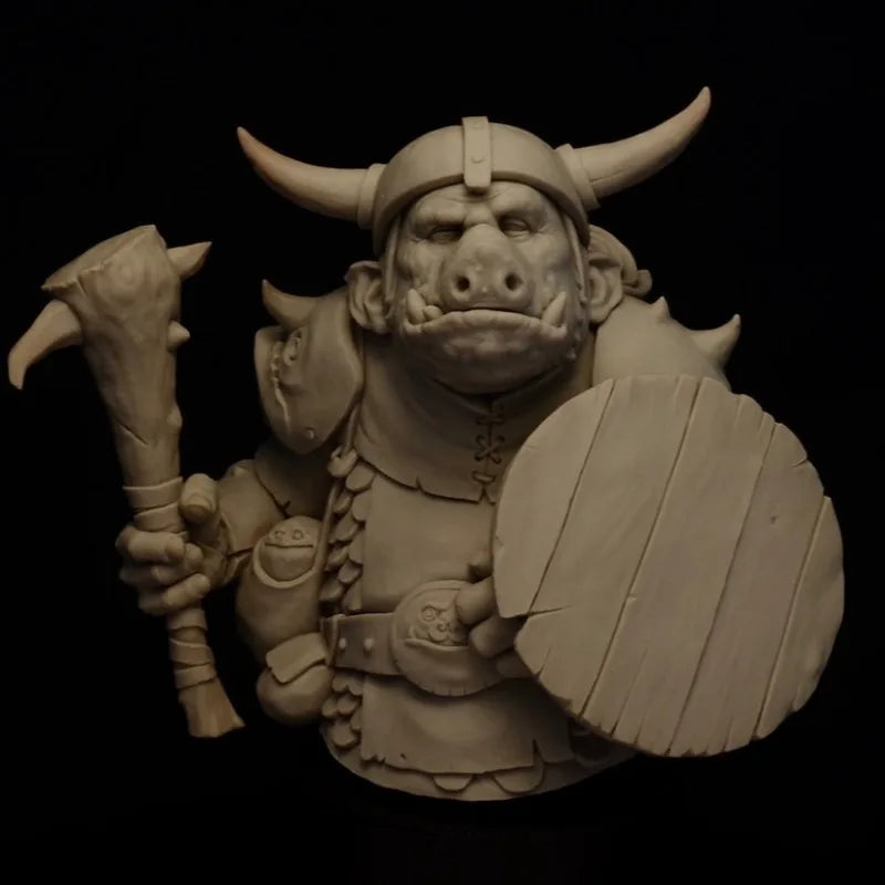 1/12 Orc Mercenary, Resin Model Bust Kit, Fantasy Theme, Unassembled and Unpainted