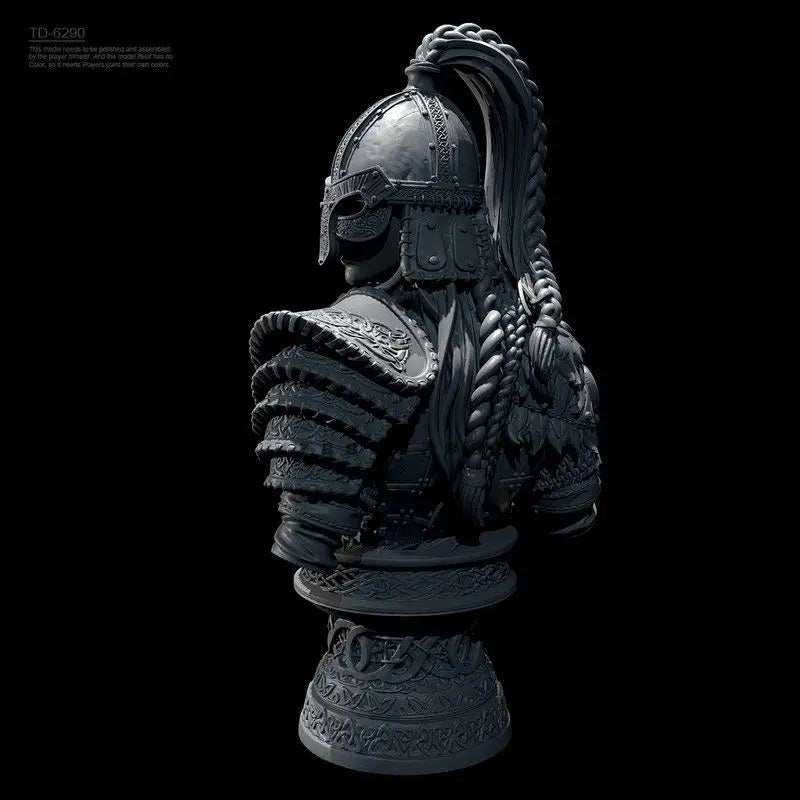 70mm Medieval Mongolian General, Resin Model Bust Kit, Unassembled and Unpainted