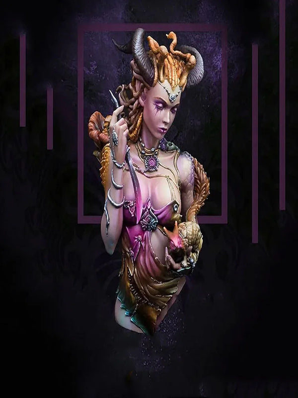 1/10 Ancient Fantasy Woman Officer, Resin Model Bust Kit, Unassembled and Unpainted