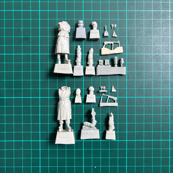 1/35 WWII German Command Staff, 8 Figures, Resin Model Figure Kit, Unassembled and Unpainted