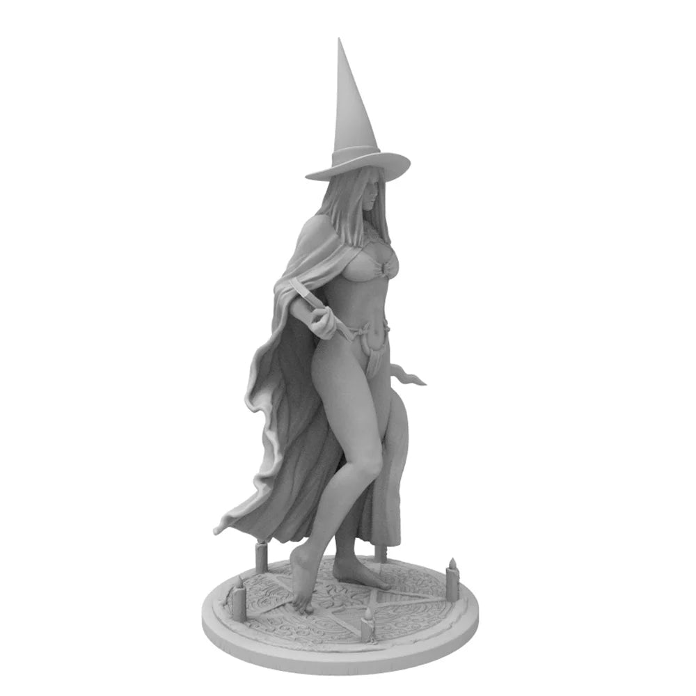 1/24 Witch Sorceress, Resin Model Figure Kit, Fantasy Theme, Unassembled and Unpainted