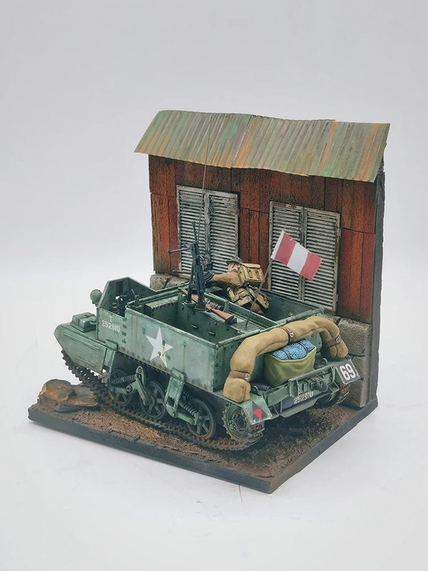 1/35 WWII Fortified Building, Resin Model Terrain Kit, Unpainted