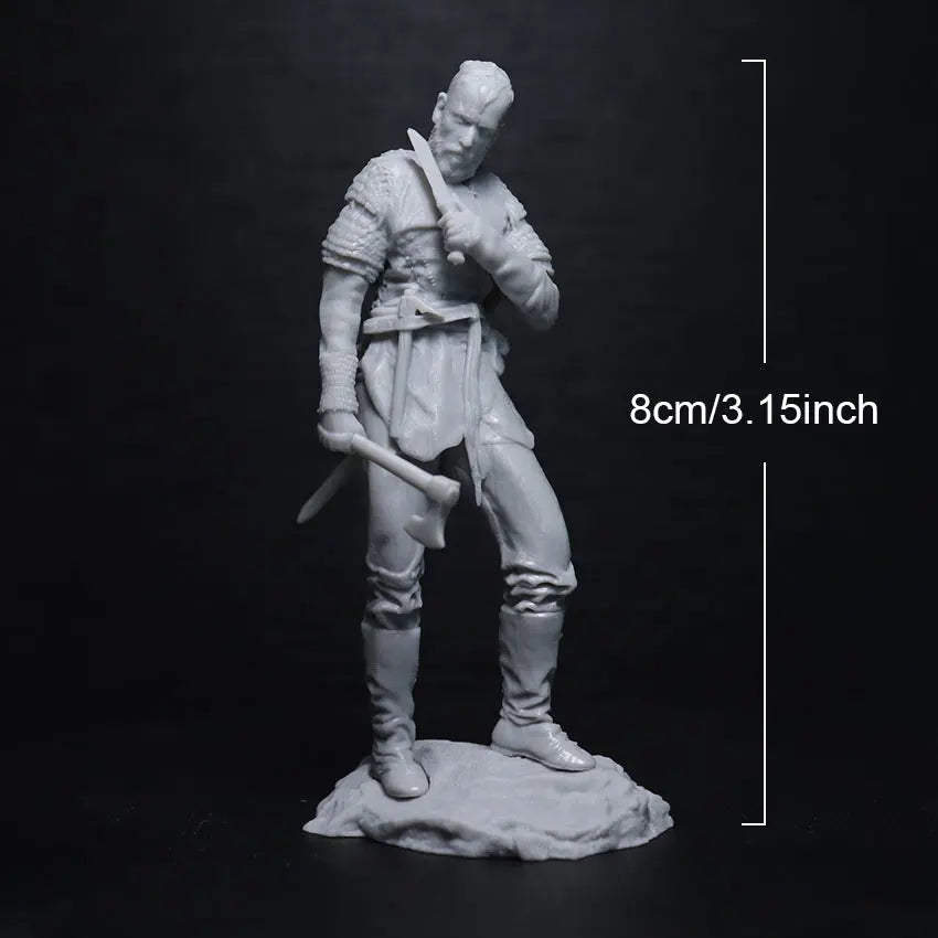 75mm Medieval Viking Swordsman in Combat Stride, Resin Model Figure Kit, Unassembled and Unpainted