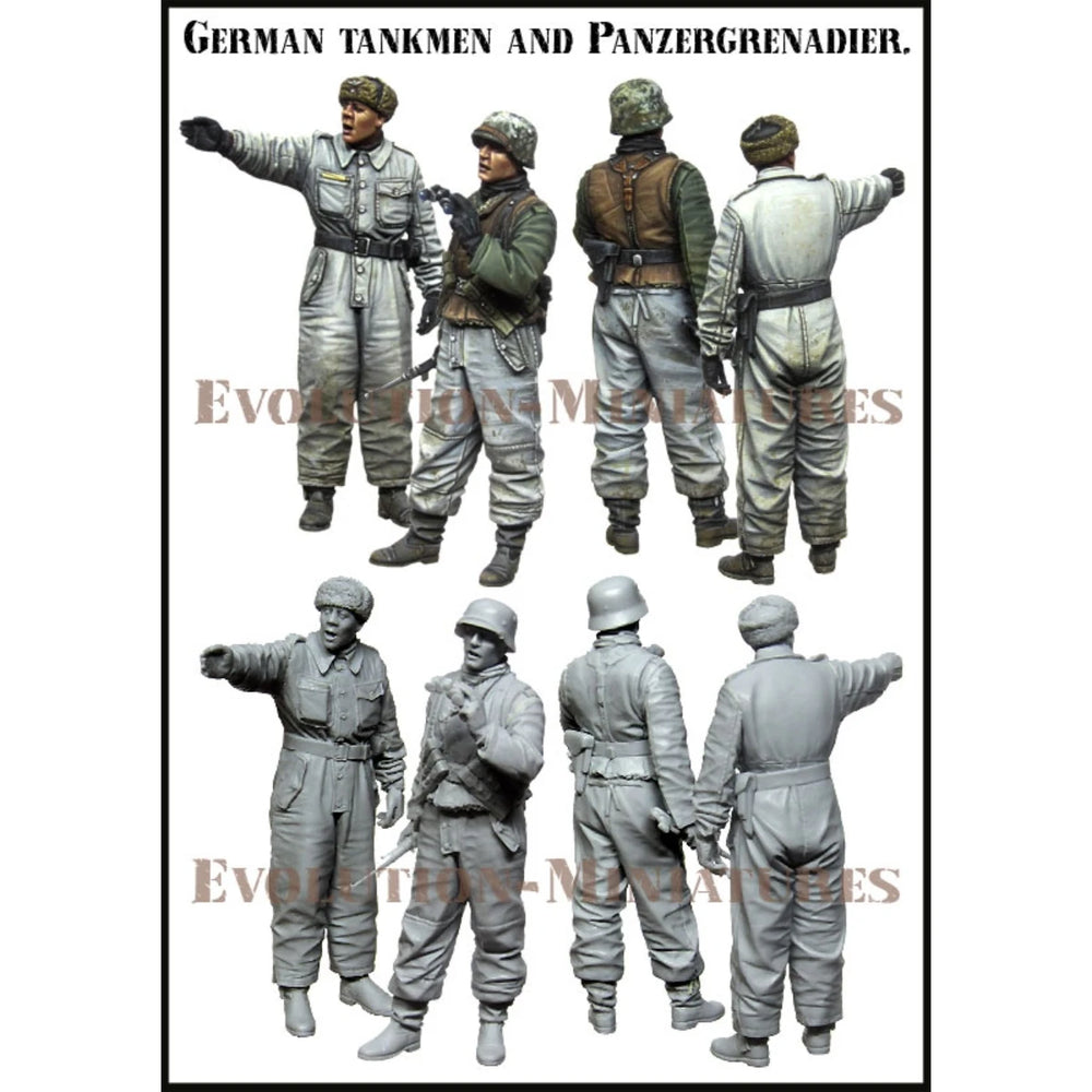 1/35 WWII German Panzergrenadier, 8 Figures, Resin Model Figure Kit, Unassembled and Unpainted