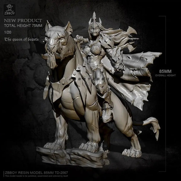 85mm Medieval Orc Knight, 2 Figures, Resin Model Figure Kit, Unassembled and Unpainted