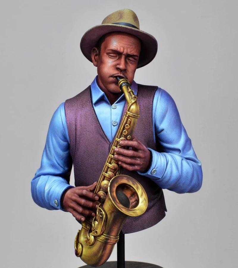 1/10 Jazz Musician, Resin Model Bust Kit, Historical Theme, Unassembled and Unpainted