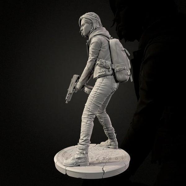 38mm Modern Female Tactical Operator Rifle Ready, Resin Model Figure Kit, Unassembled and Unpainted