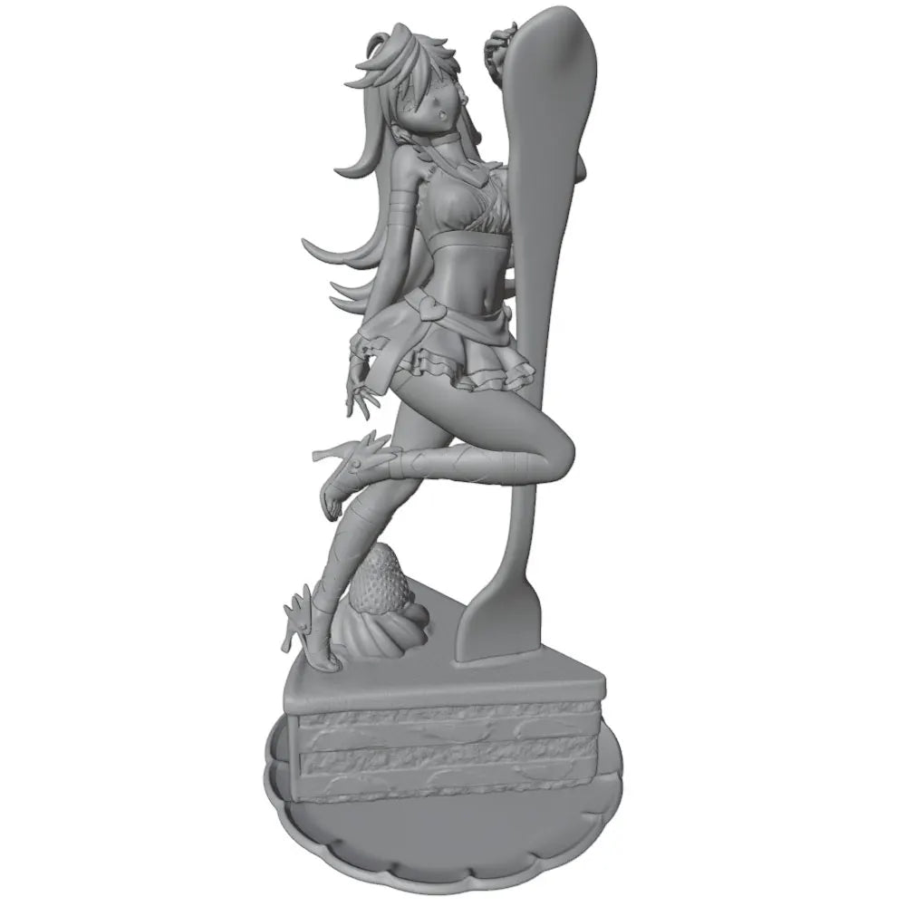 75mm Female with Cascading Hair Seated, Resin Model Figure Kit, Anime Theme, Unassembled and Unpainted