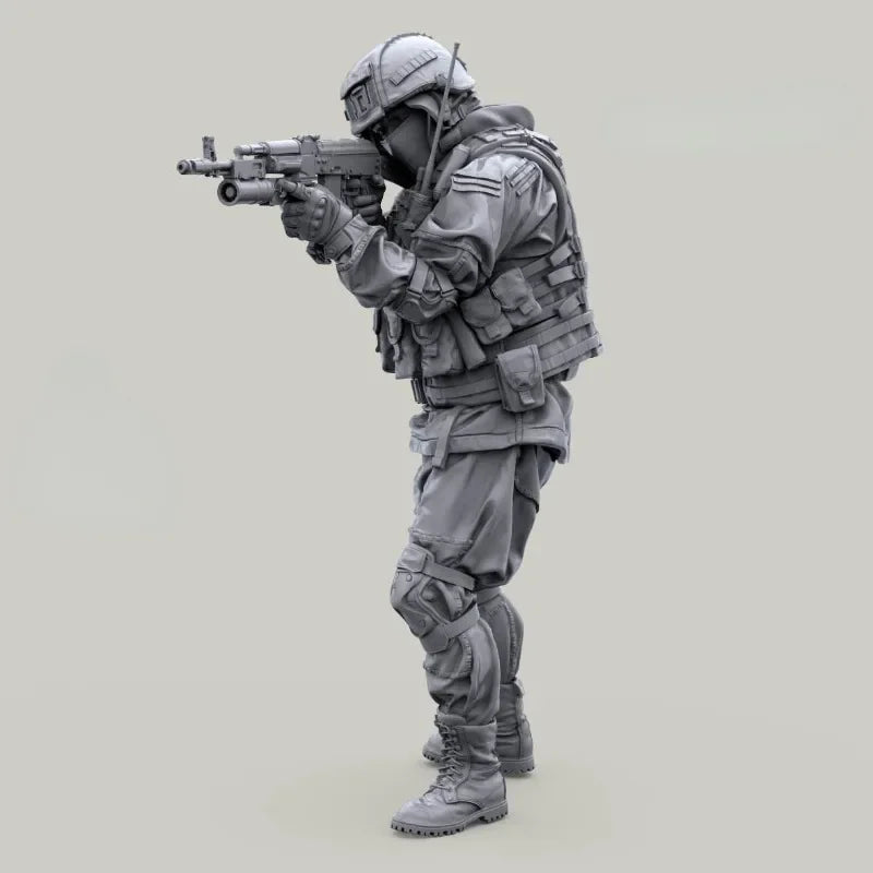 1/35 Modern Russian Soldier in Tactical Body Armor, Resin Model Figure Kit, Unassembled and Unpainted