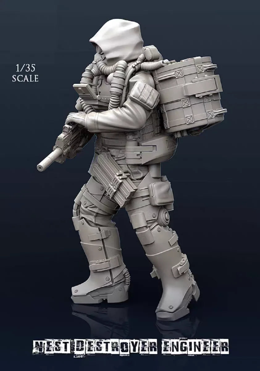 1/35 Lair Destroyer Mechanical Engineer, Resin Model Figure Kit, Sci-Fi Theme, Unassembled and Unpainted