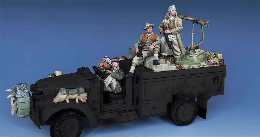 WWII British LRDG Chevrolet 30cwt Truck with Crew 1/35 Resin Kit - resin model view 2