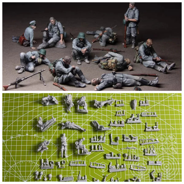 1/35 Modern Infantry Squad in Combat Assault, 10 Figures, Resin Model Figure Kit, Unassembled and Unpainted