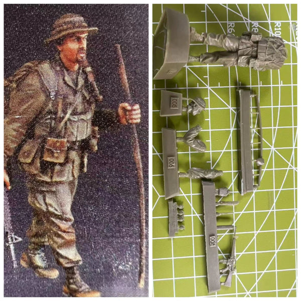 1/35 Vietnam War US Army Infantryman Advancing with Rifle, 2 Figures, Resin Model Figure Kit, Unassembled and Unpainted