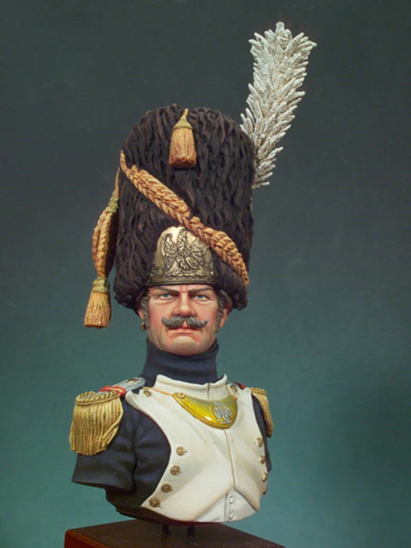 1/10 Napoleonic Imperial Guard Grenadier Officer, Resin Model Bust Kit, Unassembled and Unpainted