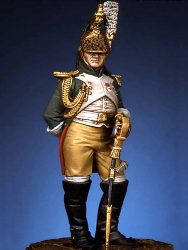 1/32 Napoleonic Officer with Tall Plumed Hat, Resin Model Figure Kit, Unassembled and Unpainted