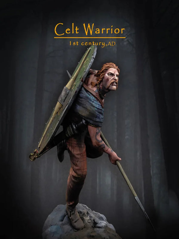 75mm Ancient Celtic Warrior, Resin Model Figure Kit, Unassembled and Unpainted