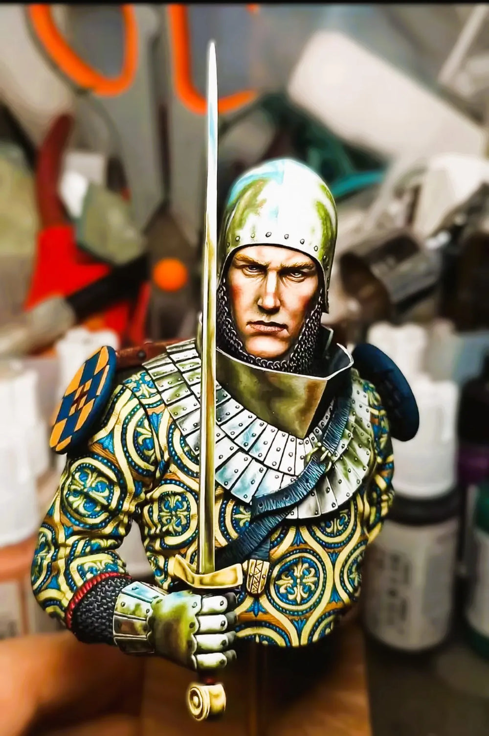 Ancient Classical Warrior in Ornate Armor, Resin Model Figure Kit, Unassembled and Unpainted