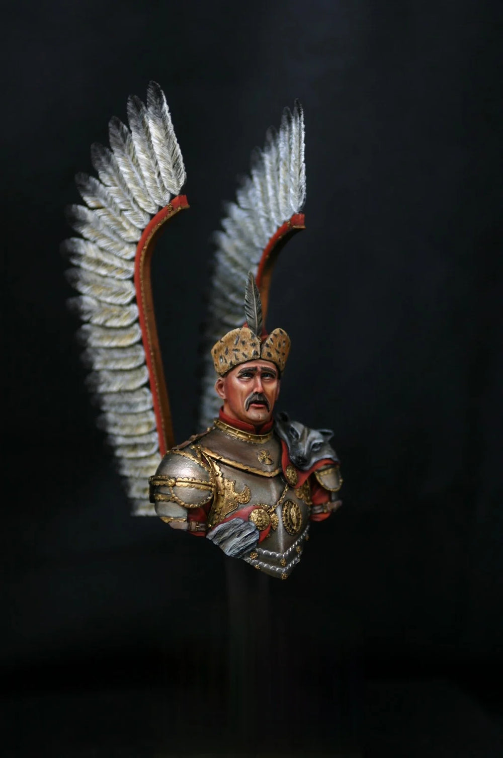 1/10 Napoleonic Polish Hussar Officer, Resin Model Bust Kit, Unassembled and Unpainted