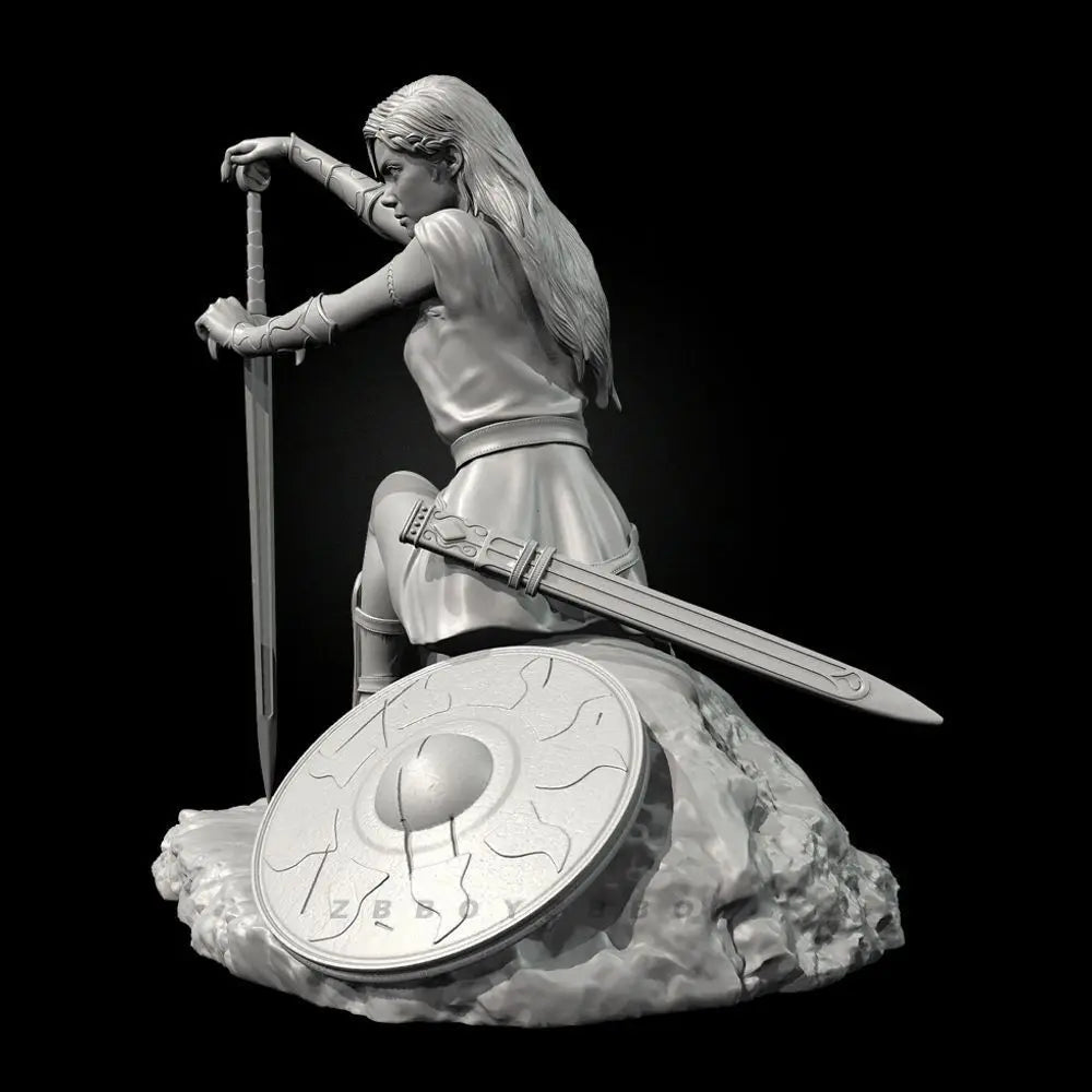 65mm Female Warrior Swordsman, Resin Model Figure Kit, Fantasy Theme, Unassembled and Unpainted