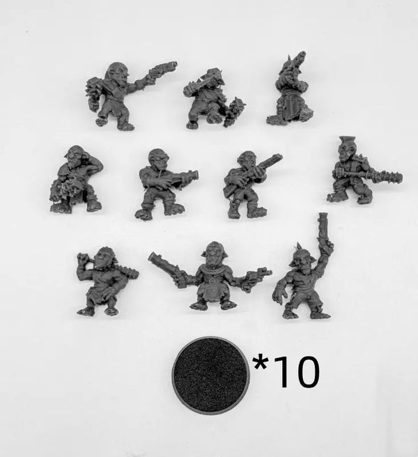 28mm Goblin Warriors, 24 Figures, Resin Model Figure Kit, Fantasy Theme, Unassembled and Unpainted