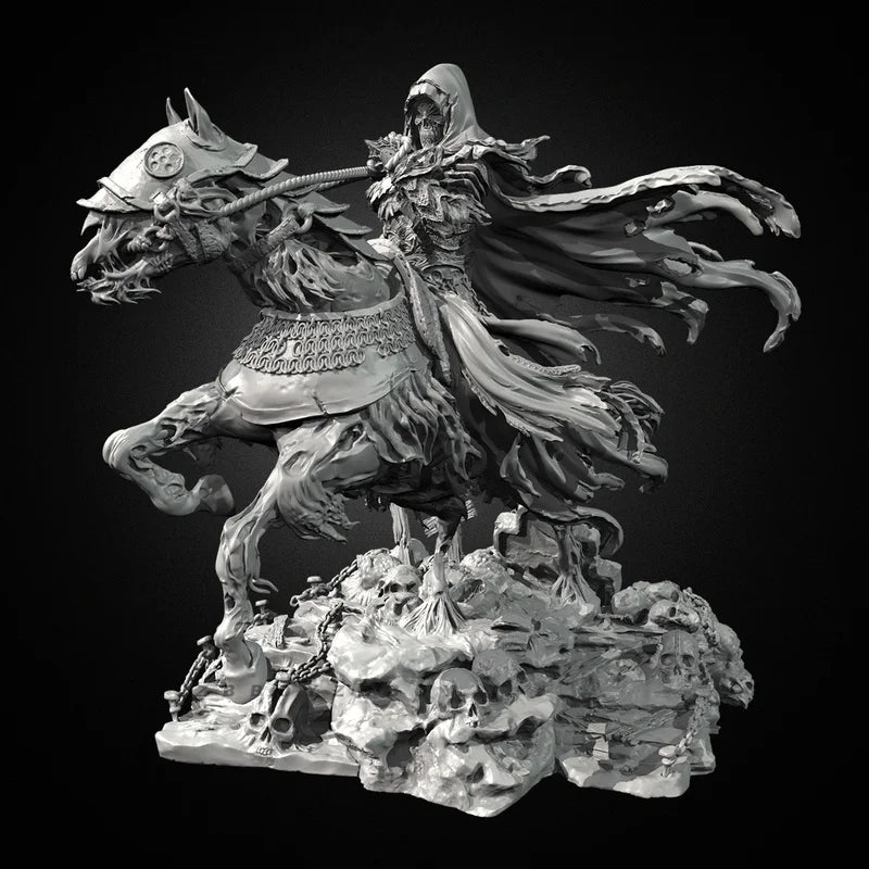75mm Medieval Knight on Dragon, Resin Model Figure Kit, Fantasy Theme, Unassembled and Unpainted