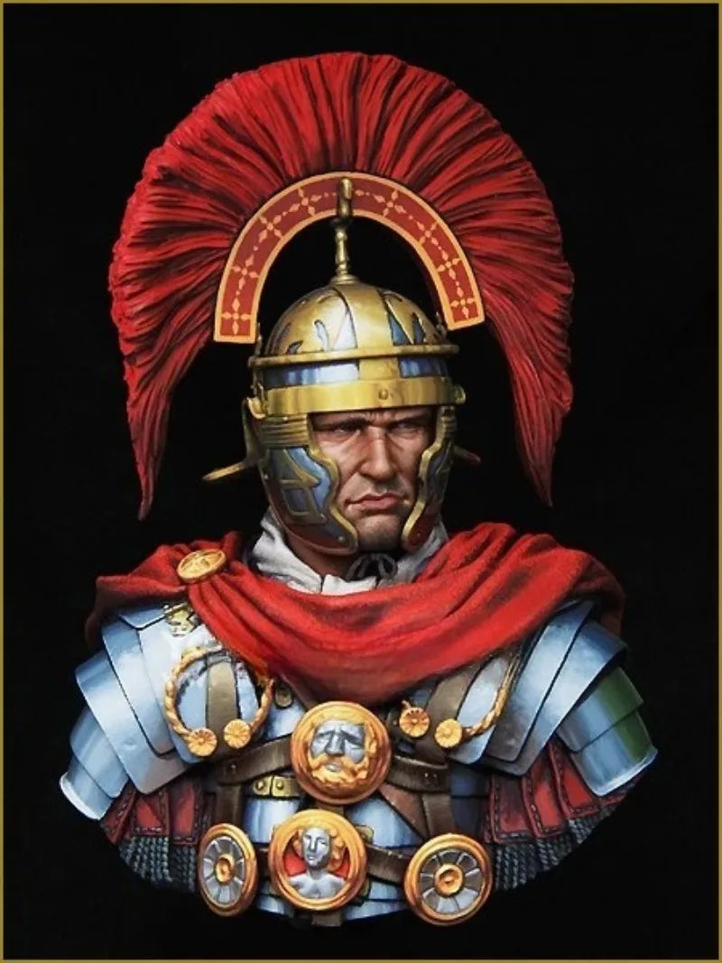 1/10 Ancient Roman Officer with Plumed Helmet, Resin Model Bust Kit, Unassembled and Unpainted
