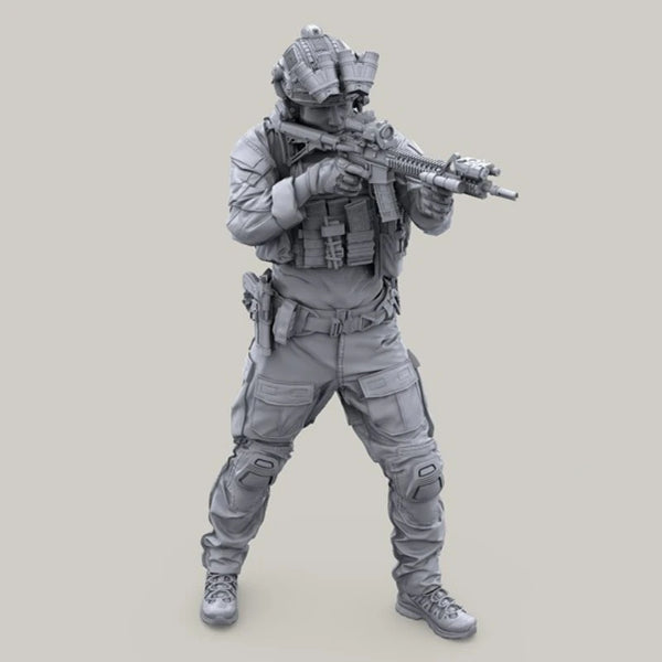 1/35 Modern US Tactical Operator with Plate Carrier, Resin Model Figure Kit, Unassembled and Unpainted