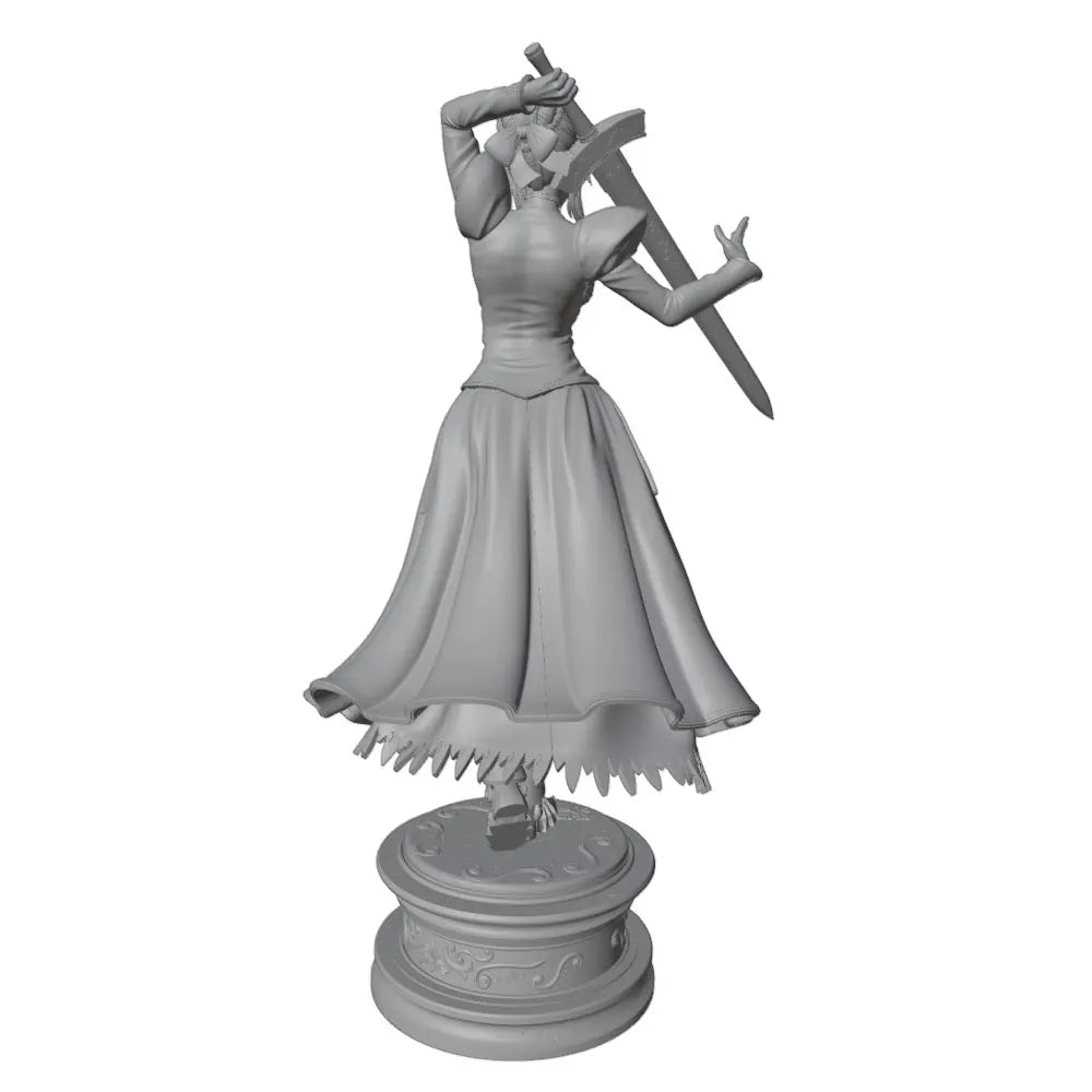 1/24 Blonde Elf in Formal Gown with Sword, Resin Model Figure Kit, Anime Theme, Unassembled and Unpainted