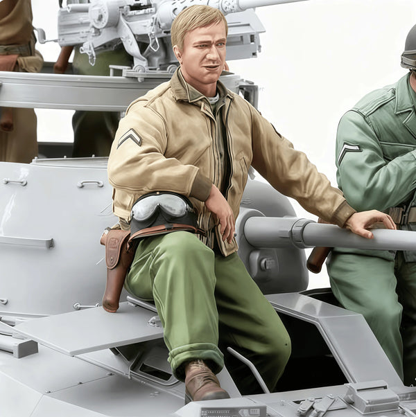 1/16 WWII Panzer Crewman Seated in Tank, Resin Model Figure Kit, Unassembled and Unpainted