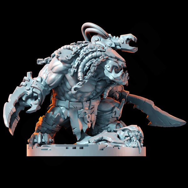 1/35 Grimdark Power Armor Soldier with Heavy Cannon, Resin Model Figure Kit, Fantasy Theme, Unassembled and Unpainted