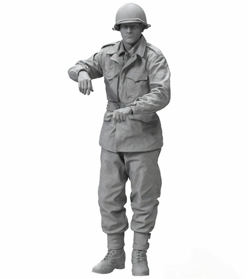 1/16 WWII Allied US M8 Armored Vehicle Crew, 4 Figures, Resin Model Figure Kit, Unassembled and Unpainted
