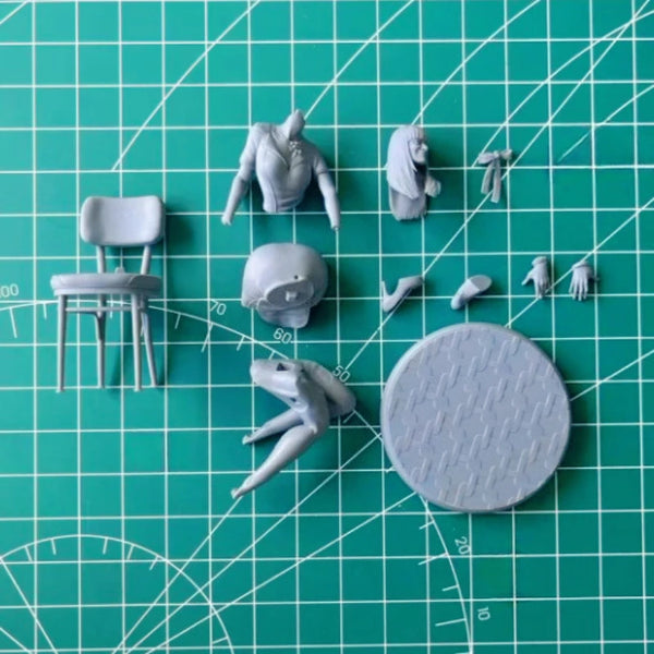 1/24 Beautiful Waitress, Resin Model Figure Kit, Unassembled and Unpainted