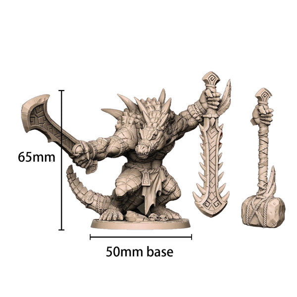 65mm Demon Warrior, Resin Model Figure Kit, Fantasy Theme, Unassembled and Unpainted