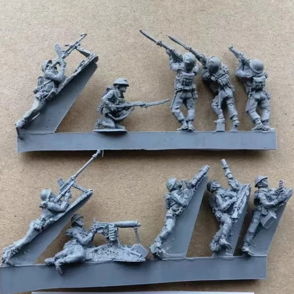 1/72 WWII British Infantry, 10 Figures, Resin Model Figure Kit, Unassembled and Unpainted