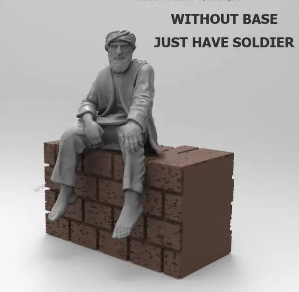 1/35 Modern Seated Soldier, Resin Model Figure Kit, Unassembled and Unpainted