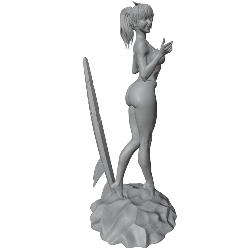 1/24 Fantasy Female Swordswoman, Resin Model Figure Kit, Unassembled and Unpainted