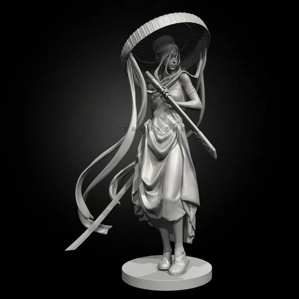 50mm Vietnamese-Inspired Swordmaster, Resin Model Figure Kit, Fantasy Theme, Unassembled and Unpainted
