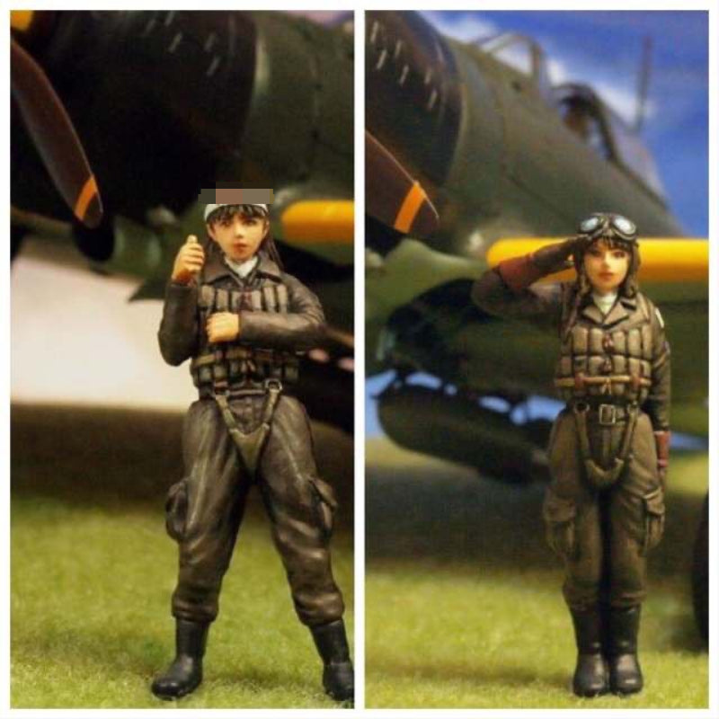 1/35 WWII Luftwaffe Female Pilot, Resin Model Figure Kit, Unassembled and Unpainted