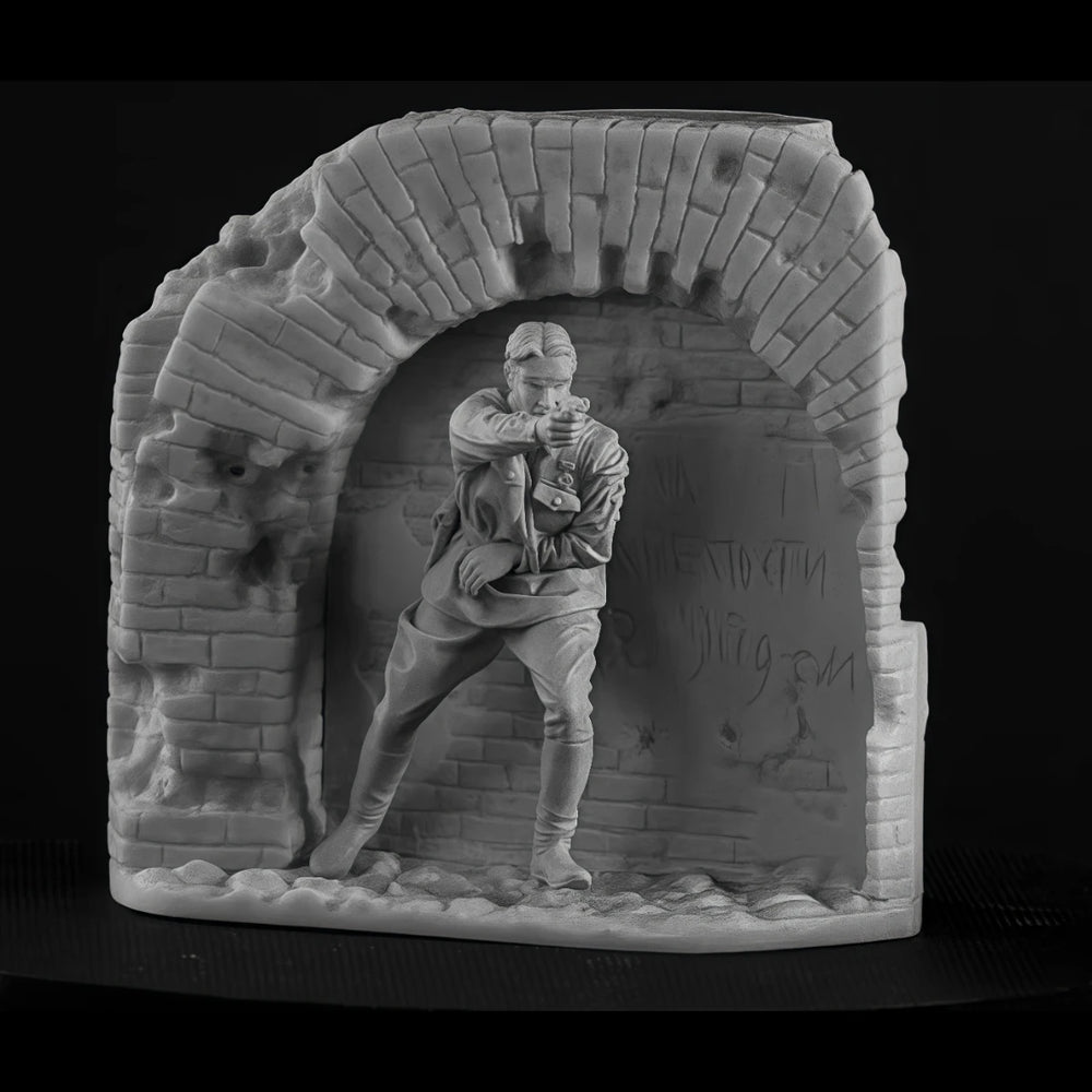 54mm Medieval Archer Soldiers Fortified Tower, 4 Figures, Resin Model Diorama Kit, Unassembled and Unpainted
