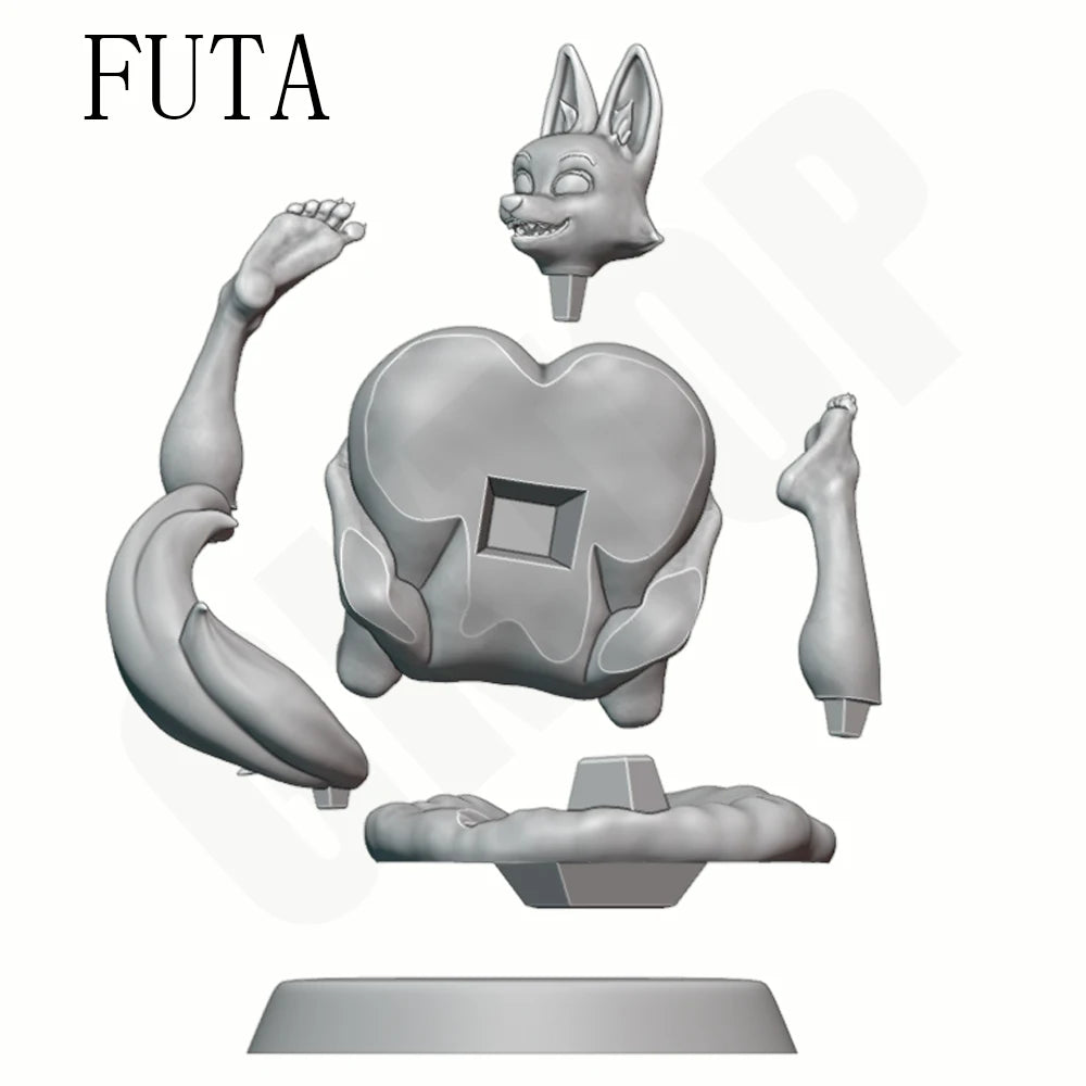 1/24 Anthropomorphic Fox Girl, Resin Model Figure Kit, Unassembled and Unpainted